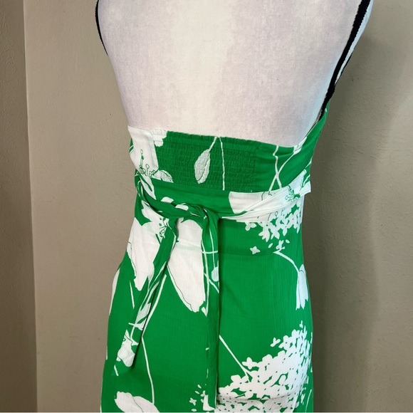 Odille green white floral halter tie maxi dress - Picture 6 of 8